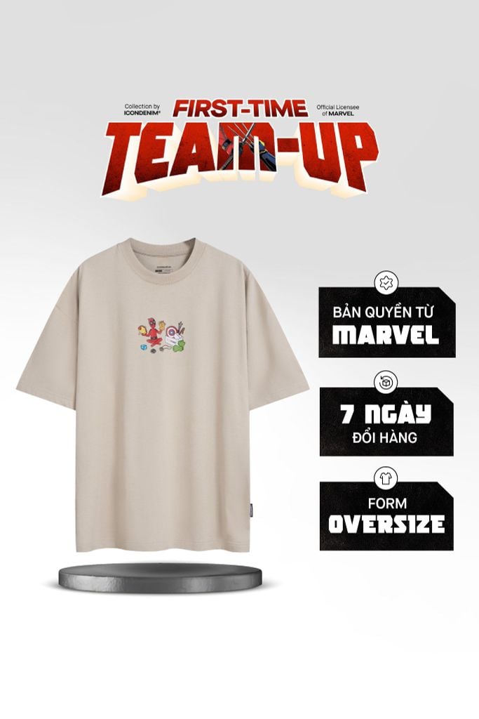 Áo Thun Nam Họa Tiết Marvel Deadpool The Mercenary Of Avengers Form Oversize