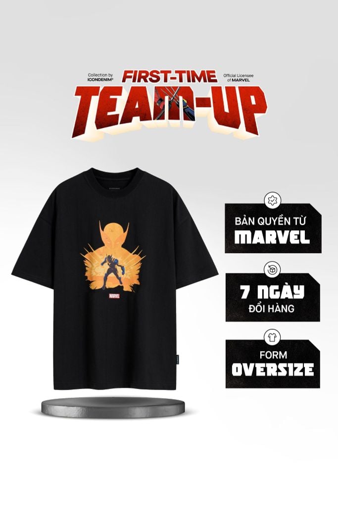Áo Thun Nam Họa Tiết Marvel Wolverine Comeback Form Oversize