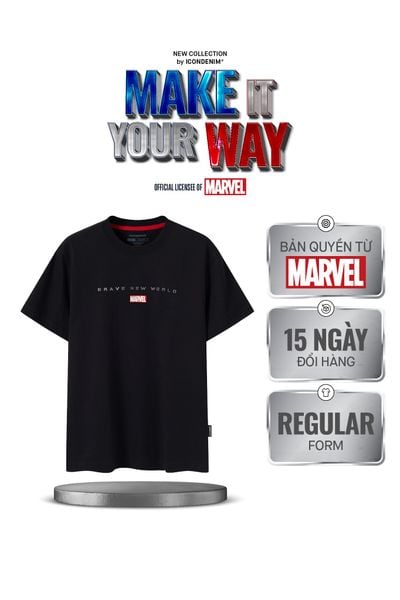 Áo Thun Nam Họa Tiết Marvel Captain Brave New World Form Regular