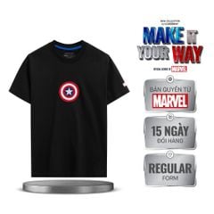 Áo Thun Nam Họa Tiết Marvel Captain Vibranium Shield Form Regular