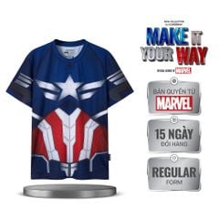 Áo Thun Nam Họa Tiết Marvel Captain Star-Spangled Form Regular