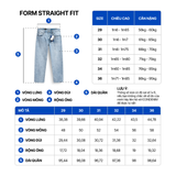 Quần Jean Nam Siêu Nhẹ Ống Suông Xanh Nhạt Trơn ICON105 Form Straight