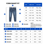 Quần Smart Jean Nam Siêu Co Dãn Xanh Trơn Form Smart Fit