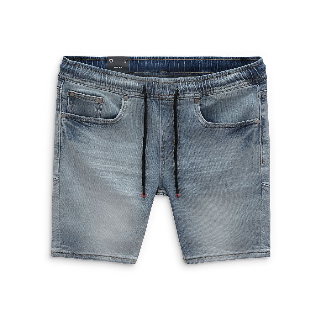 Quần Short Jean Nam Lưng Thun Wash Form Slim