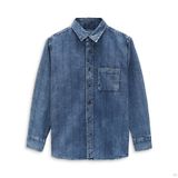 Áo Sơmi Denim Wash Vertical Stripes Blue