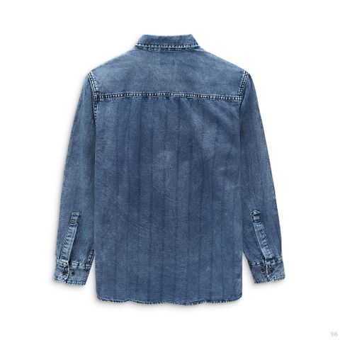 Áo Sơmi Denim Wash Vertical Stripes Blue