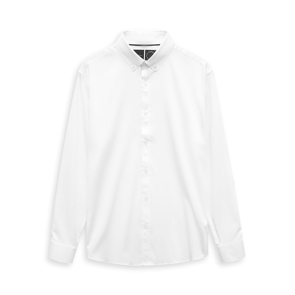 Áo Sơ Mi Bamboo Nam Tay Dài Button Down Trắng