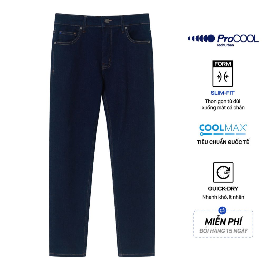 Quần Jean Nam Siêu Mát Ống Ôm ProCOOL Performance Indigo Form Slim Fit