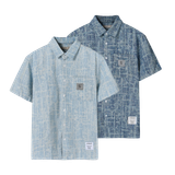 Set Đồ Ngắn Jacquard Jean Nam Form Regular