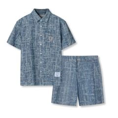 Set Đồ Ngắn Jacquard Jean Nam Form Regular