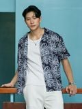 Áo Sơ Mi Cuban Twill Nam Tay Ngắn Họa Tiết In Floral Threads Form Relaxed