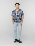 Áo Sơ Mi Cuban Twill Nam Tay Ngắn Họa Tiết In Floral Threads Form Relaxed