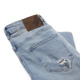 Quần Jeans Slim-fit Light Blue Wash Ripped