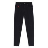 Quần Jeans Skinny Fit Black Crimson Ripped Detail