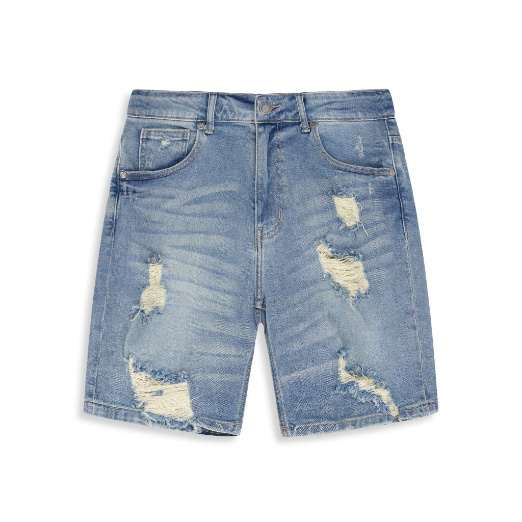 Quần Short Jean Nam Torn Wash Form Slim