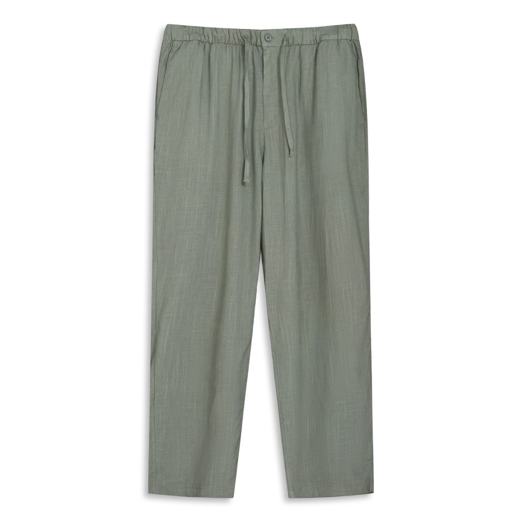 Quần Dài Linen Nam Elestic Waistband Relish Form Regular