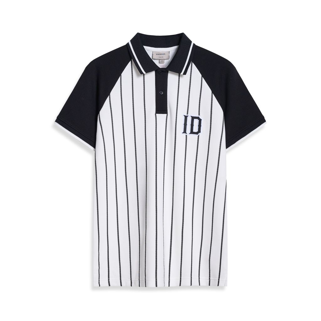 Áo Polo Nam Pattern Raglan Vertical Stripes Form Regular