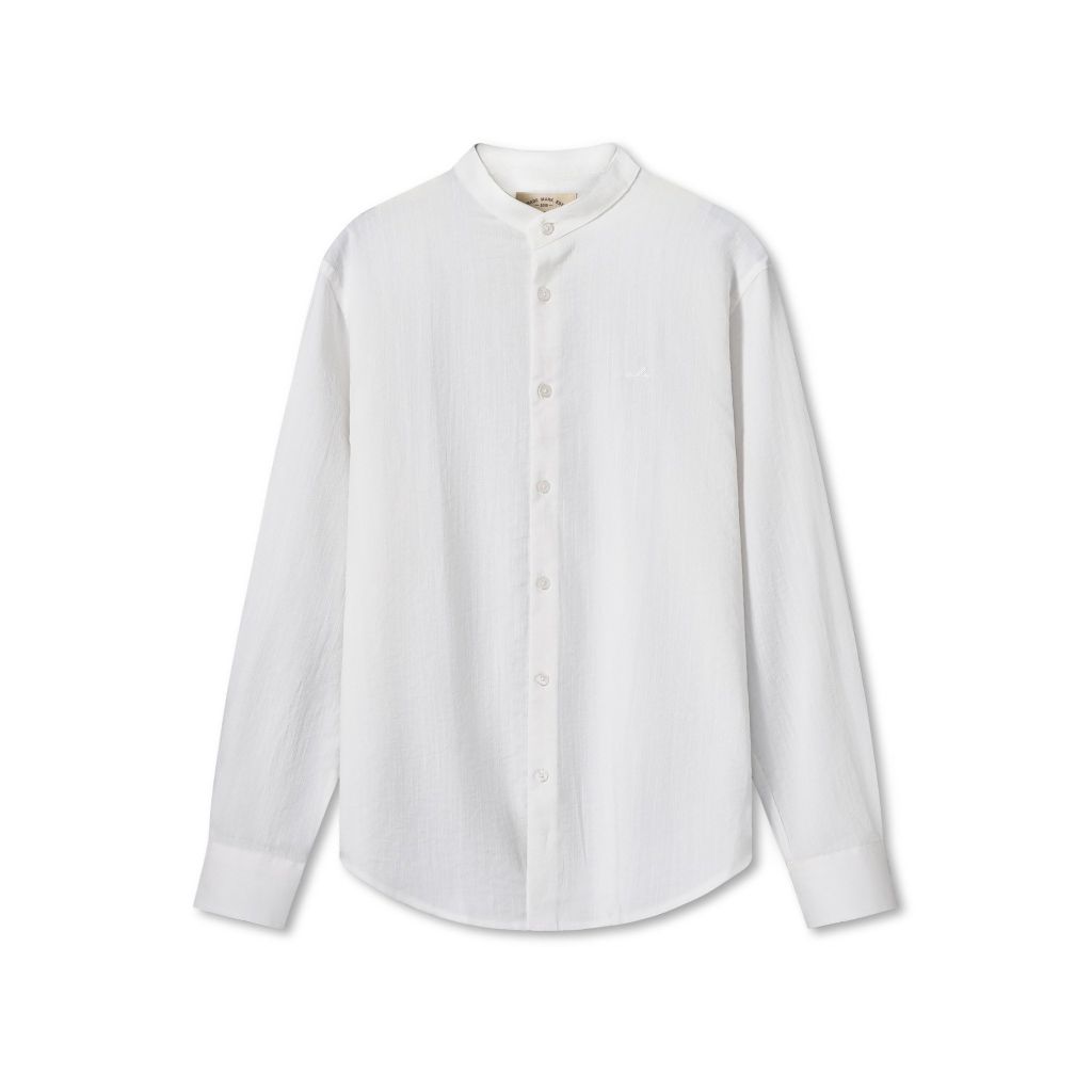 Áo Sơ Mi Linen Nam Tay Dài Cổ Trụ Form Regular