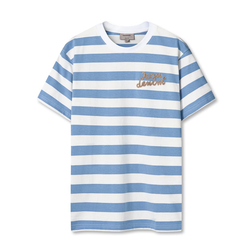 Áo Thun Nam Họa Tiết Sọc Thêu Xù Nautical Stripes Form Regular