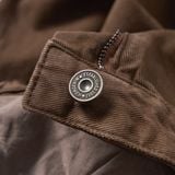 Quần Kaki Nam Garment Dye With Leather Detail Form Straight