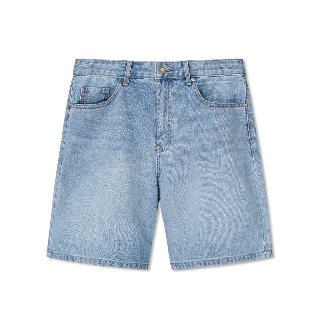 Quần Short Jean Nam Siêu Nhẹ ICON105 Light Blue Form Loose