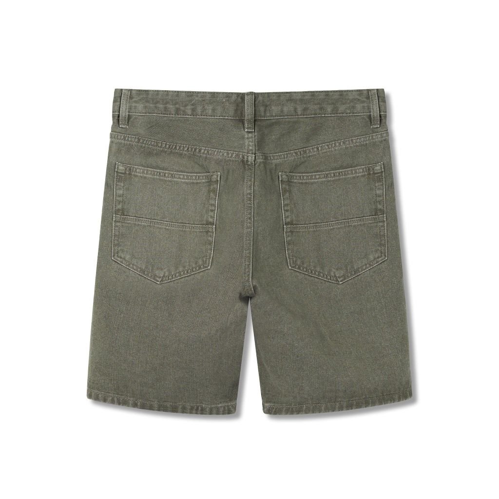 Quần Short Jean Nam Tag Da Moss Sage Tint Wash Form Baggy