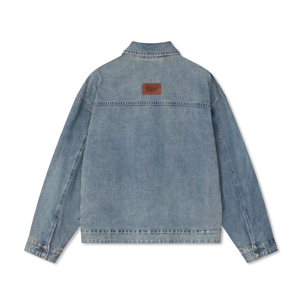 Áo Khoác Denim Nam Thêu Tag Da Form Loose