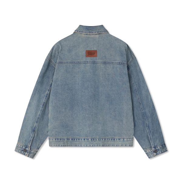 Áo Khoác Denim Nam Thêu Tag Da Form Loose