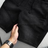 Quần Short Jean Lưng Thun Phối Rập