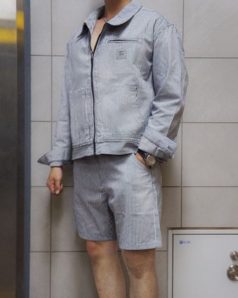Quần Short Denim Nam Striped Utility Form Regular