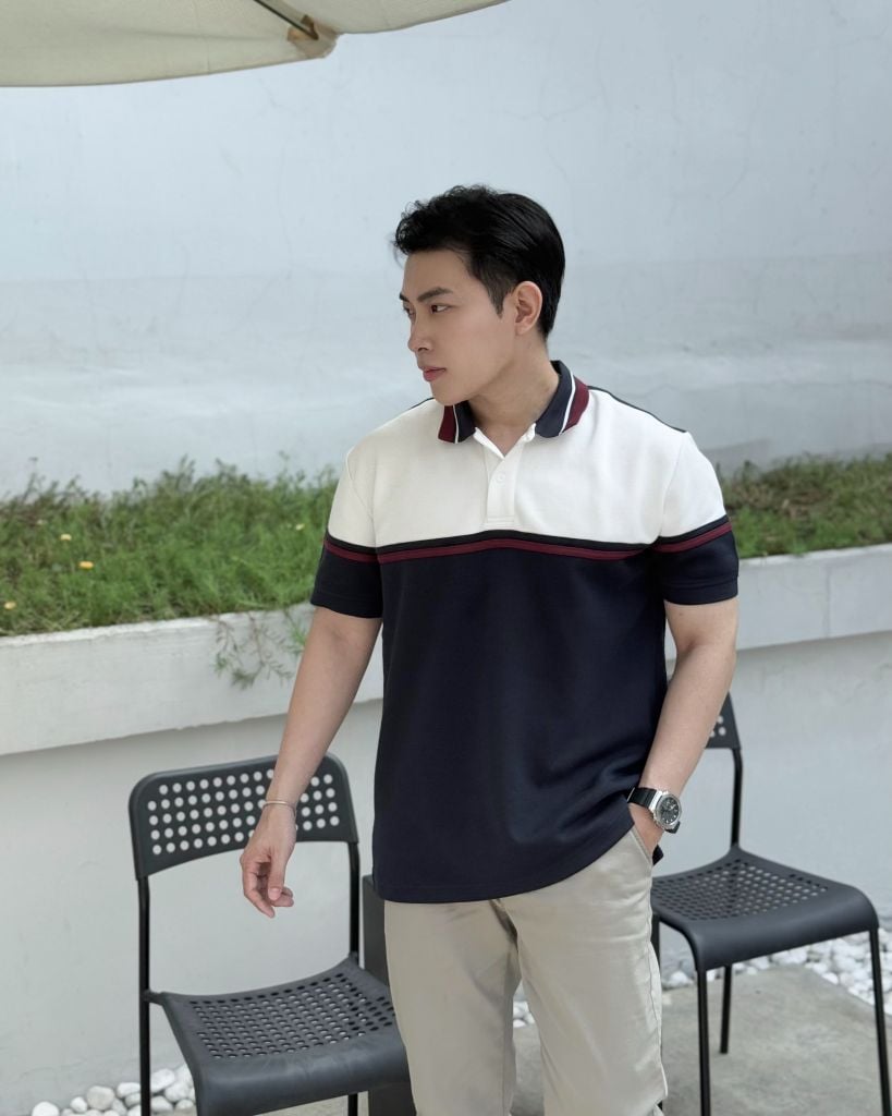 Áo Polo Nam Phối Màu Sleeves Colors Mixed Form Oversized