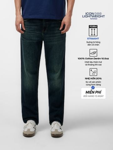 Quần Jean Nam Siêu Nhẹ Ống Suông Heavy Wash Retro ICON105 Form Straight