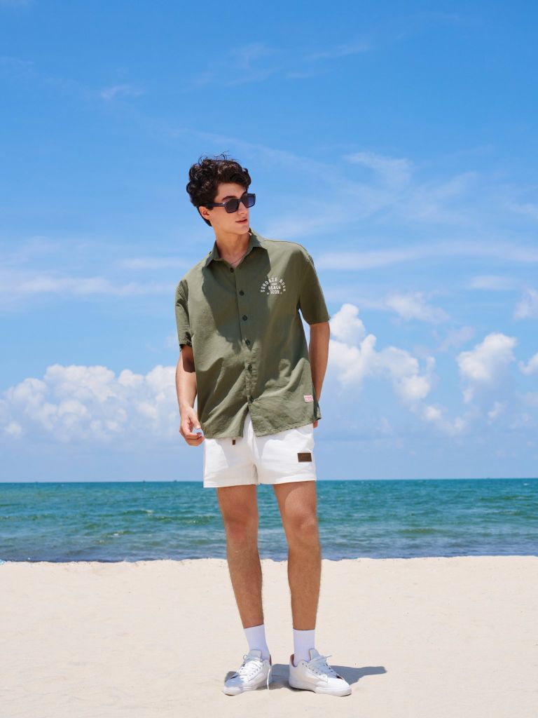 Áo Sơ Mi Kaki Nam Họa Tiết Sundaze Rush Form Relax