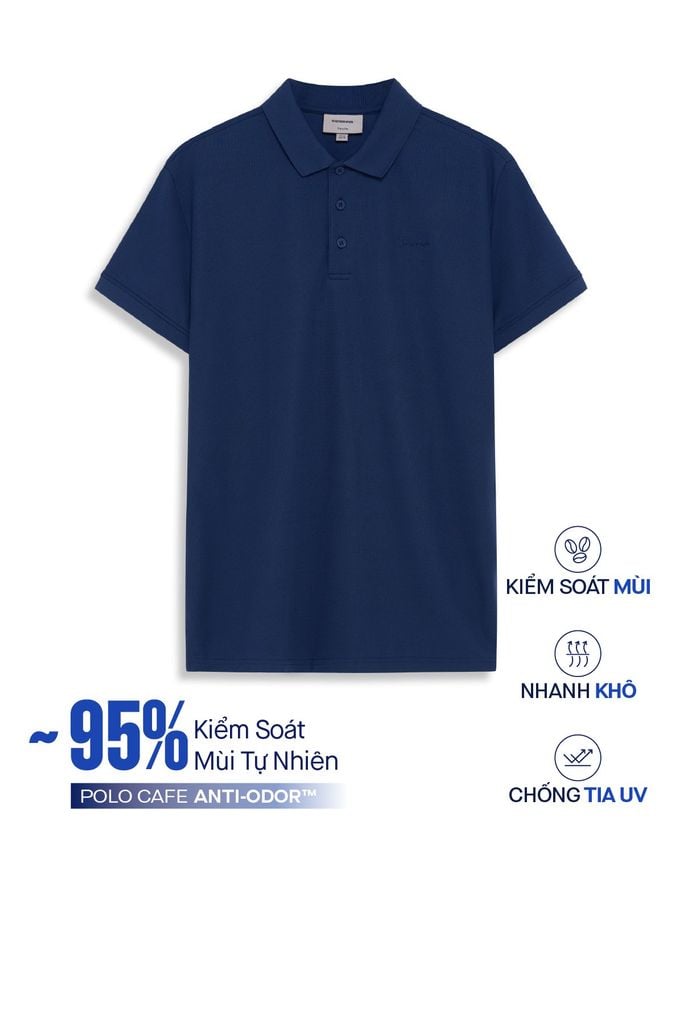 Áo Polo Nam Trơn Sợi Cafe Anti-Odor™ Basic Looks Form Regular