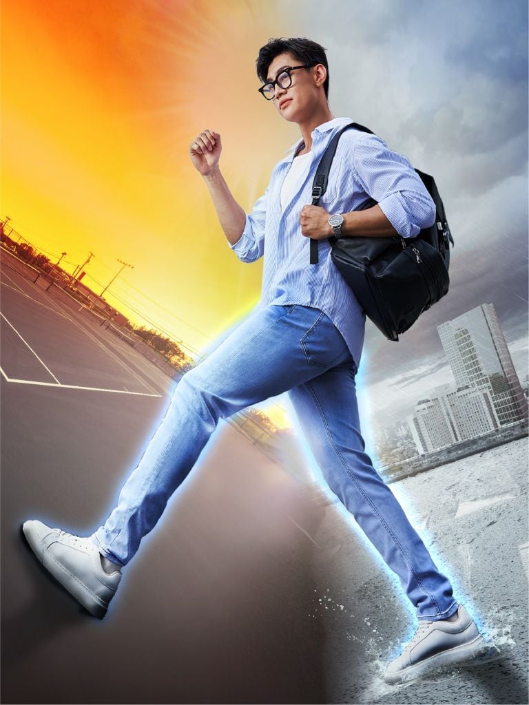 Quần Jean Nam Siêu Mát Ống Ôm ProCOOL Light Blue Form Slim Fit