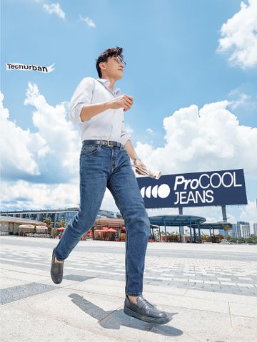 Quần Jean Nam Siêu Mát Ống Ôm ProCOOL Dark Blue Form Slim Fit