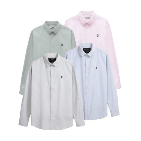 Áo Sơ Mi Nam Tay Dài Palewave Densed Stripes Form Slim
