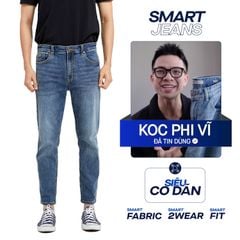 Quần Smart Jean Nam Siêu Co Dãn Xanh Trơn Form Smart Fit