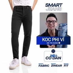 Quần Smart Jean Nam Siêu Co Dãn Đen Trơn Form Smart Fit