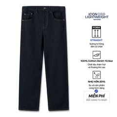 Quần Jean Nam Siêu Nhẹ Ống Suông Indigo ICON105 Form Straight