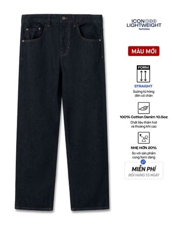 Quần Jean Nam Siêu Nhẹ Ống Suông Indigo ICON105 Form Straight