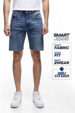 Quần Shorts Smart Jeans ICONDENIM Blue Ripped