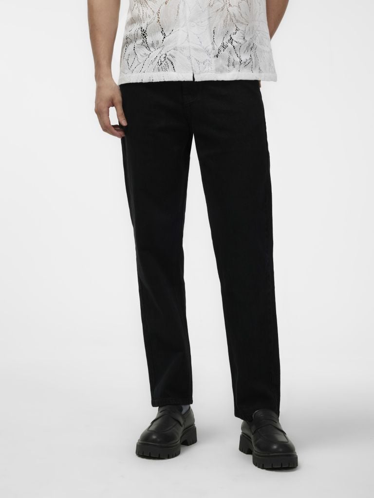 Quần Jean Nam Moss Black Ống Suông Wash Form Straight