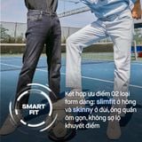 Quần Smart Jean Nam Siêu Co Dãn Xanh Nhạt Form Smart Fit