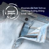 Quần Smart Jean Nam Siêu Co Dãn Xanh Trơn Form Smart Fit