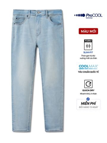 Quần Jean Nam Siêu Mát Ống Ôm ProCOOL Bright Sky Blue Form Slim