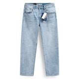 Quần Jean Nam Siêu Nhẹ Ống Suông Xanh Nhạt Trơn ICON105 Form Straight