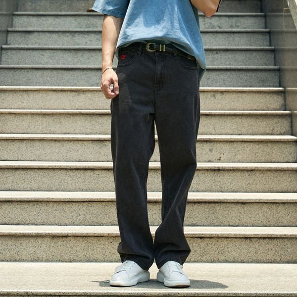 Quần Jeans Nam Xám Đen Ống Rộng Crimson Ash Form Baggy