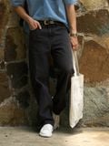 Quần Jeans Nam Xám Đen Ống Rộng Crimson Ash Form Baggy