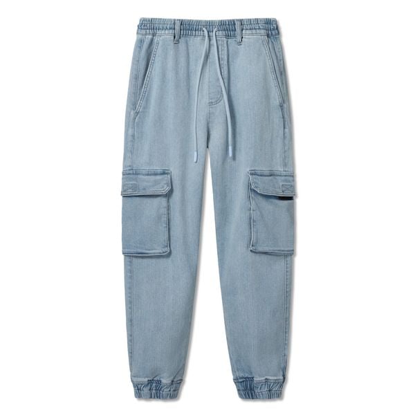 Quần Jogger Túi Hộp Denim Nam Cargo Form Regular